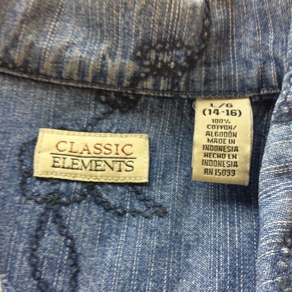 Classic elements denim button front embroidered jacket - Picture 11 of 11